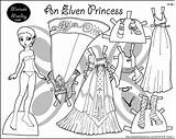 Paper Doll Coloring Princess Print Dolls Pages Printable Marisole Dress Color Click Colouring Monday Paperthinpersonas Four Elvish Pdf Series Bw sketch template