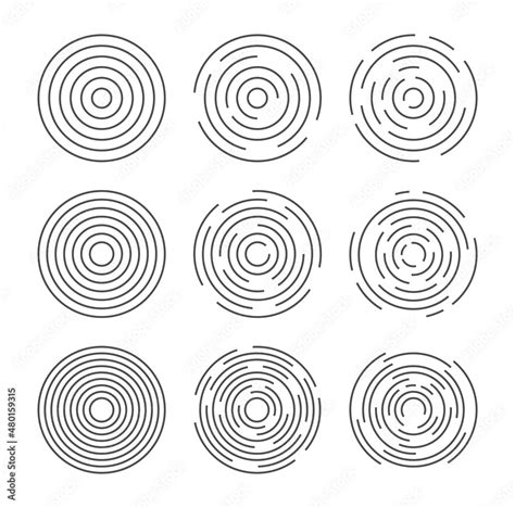 circular vector lines circle concentric pattern design  graphic black ripple background