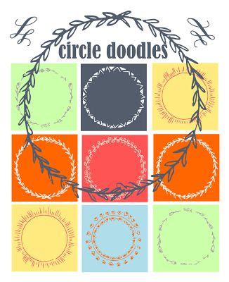 digital  printable circle doodle tags  digi stamp