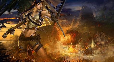 1980x1080 Px Battle Croft Fantasy Girls Lara Raider Tomb Warrior