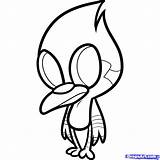 Chibi Mordecai Draw Dragoart Step sketch template