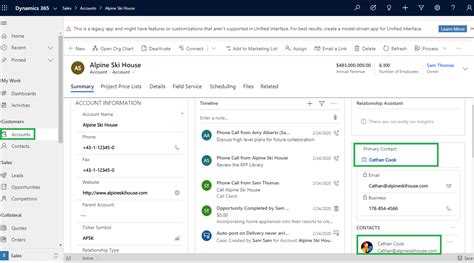 view contact  owner details  dynamics  crm record