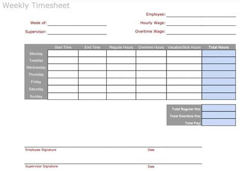 downloadable time sheet templates   small business