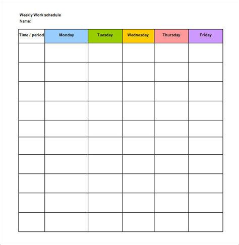 blank shift schedule template