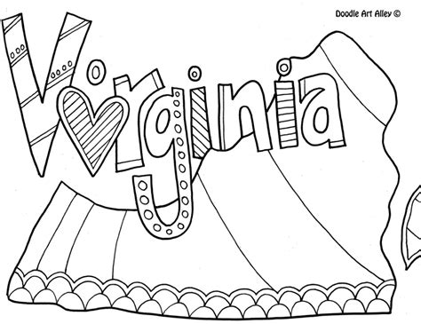 virginia united states coloring pages classroom doodles coloring