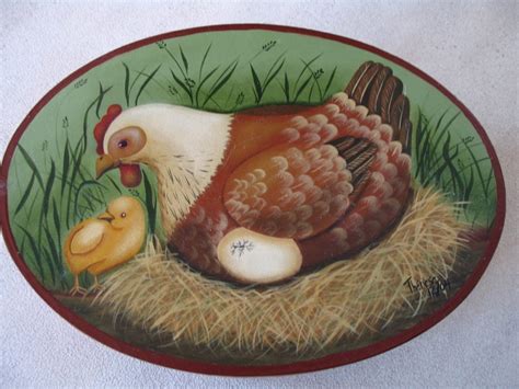 poule et poussin design de daphné brissonnet cours suivit a passion couleurs en 2004 peinture