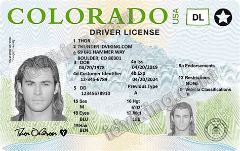 colorado  drivers license psd template  idviking