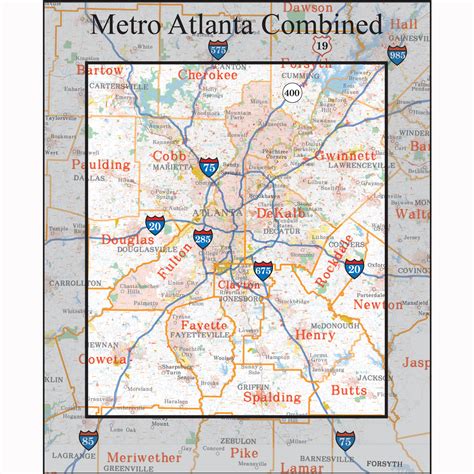metro atlanta zip code map world map
