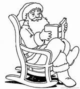 Santa Coloring Pages Claus Christmas Reading Book Printable Colouring Father Clipart Preschoolers Drawing Cliparts Sitting Color Print Sheets Para Kids sketch template