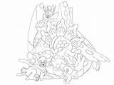 Zygarde Lineart Pokémon sketch template