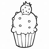 Muffin Strawberry Surfnetkids Coloring sketch template