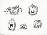 Spooky Pumpkins sketch template