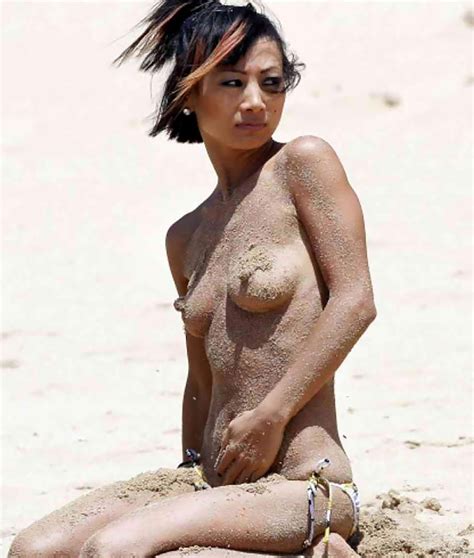 bai ling topless with hard nipples on the beach scandalpost