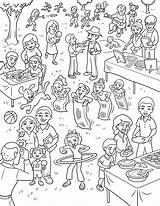 Family Reunion Coloring Pages Picnic Drawing Families Color Printable Wallpaper Primary Template Templates Print Getdrawings Getcolorings sketch template
