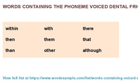 words   phoneme voiced dental fricative   results