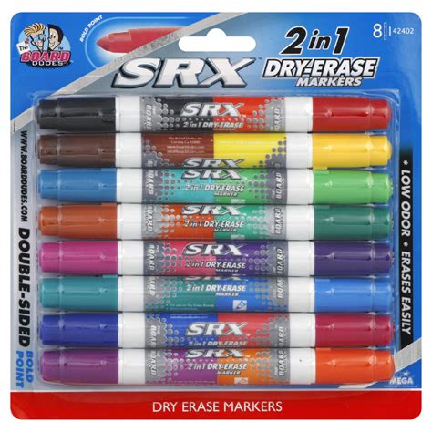 srx markers dry erase    double sided  odor bold point