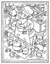 Cooking Coloring Pages Kitchen Utensils Santa Printable Drawing Getcolorings Food Christmas Color Getdrawings sketch template