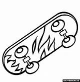 Coloring Pages Skateboard Kids Printable sketch template
