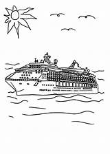 Cruise Coloring Ship Pages Holiday Netart sketch template