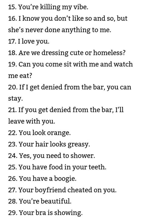 50 things every girl should be able to say to her best
