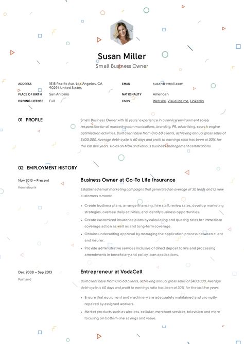 small business owner resume guide  examples