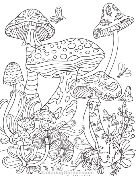 magic mushroom pages coloring pages