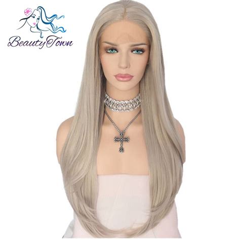 Beauty Town Platinum Blonde Long Natural Straight Hand