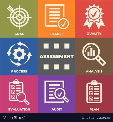assessment concept  icons  signs royalty  vector