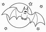 Halloween Coloring Bat Pages sketch template