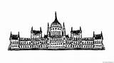 Hungarian Parliament sketch template