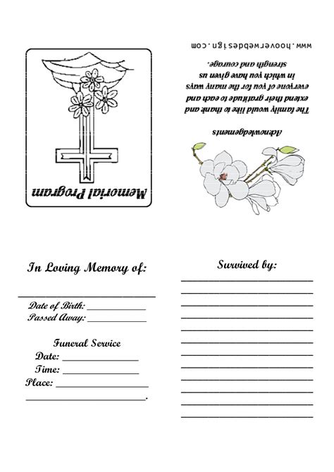 images  printable memorial card templates  pertaining