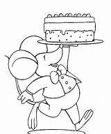 Muis Kleurplaten Verjaardag Taart Muizen Maus Dieren Mewarnai Tikus Ausmalbild Souris Animasi Geburtstag Kleuren Knutselen Bergerak Jarig Animaatjes Ratte Topo sketch template