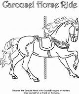 Coloring Pages Carnival Rides Horse Carousel Popular Ride sketch template