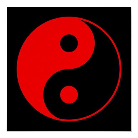 red black yin  symbol poster custom posters design