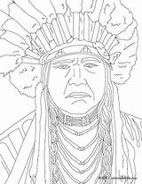 Coloring Pages Nations First Native American Indians Powhatan Adult Indian Hellokids Printable Popular sketch template