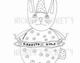 Rabbit Stitchery Primitive Pattern Needle Punch sketch template