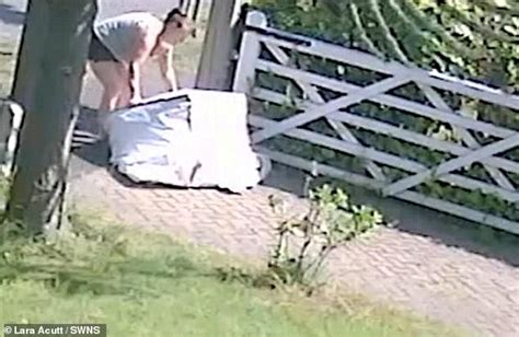neighbour is caught on camera dumping a huge pile of hedge clippings on single mother s driveway