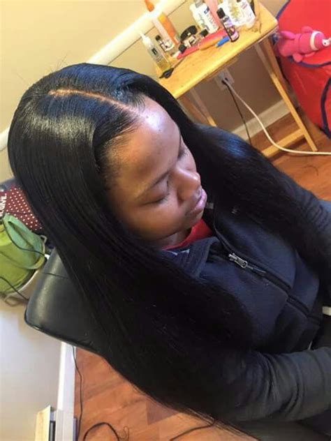Middle Part Sew In Flat Iron Hair Styles Weave