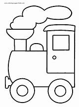 Train Clipart Kids Simple Library Coloring sketch template