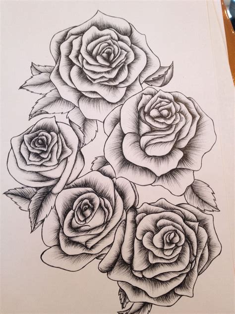 view outline stencil rose tattoo drawing pics wallpaper