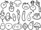 Vegetables Drawing Coloring Vegetable Cute Basket Getdrawings sketch template