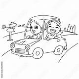 Driving Coloring Car Toy Boy Friend Vector Little Comp Contents Similar Search sketch template