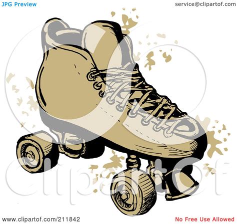 royalty free rf clipart illustration of a roller skate