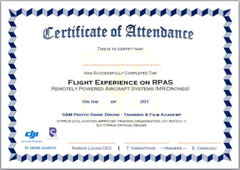 drone flight certificate ps drone academy