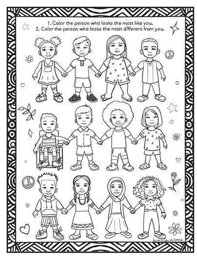 diversity series  coloring pages printables hp official site