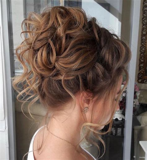 40 Creative Updos For Curly Hair Medium Hair Styles Messy Hairstyles
