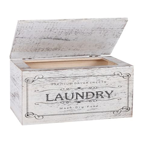 buy dryer sheet holder  lid wooden vintage farmhouse laundry dryer sheet dispenser  lid