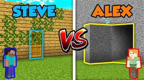 Minecraft Alex Vs Steve Secret Door In Minecraft Youtube