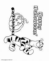 Coloring Pages Halloween Tigger Disney Printable Holidays sketch template