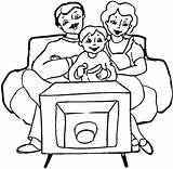 Tv Coloring Family Pages Para Colorear Ver Front Con Color Jessie Printable Show Televisión Living Room Sofa La Familia Memes sketch template